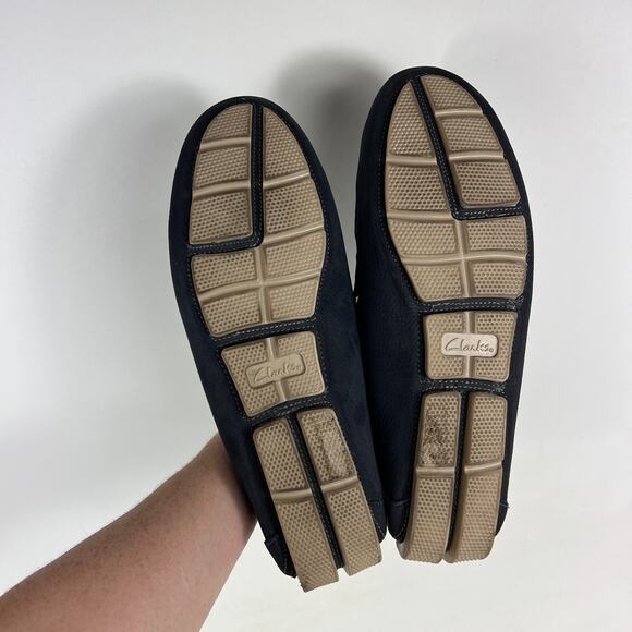 Clarks Davont Drive Loafers Mens 12 Blue Leather Slip-On Square Toe Casual Shoes - Picture 8 of 10